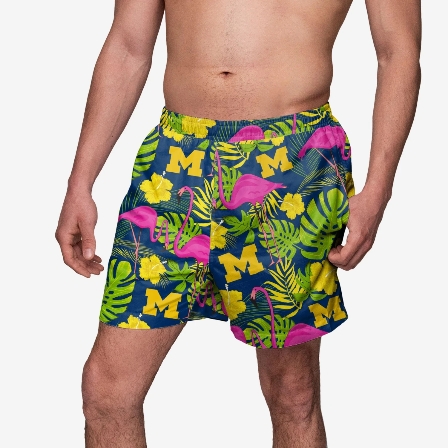 FOCO Michigan Wolverines Highlights Swimming Trunks 1 FOCO Michigan Wolverines Highlights Swimming Trunks