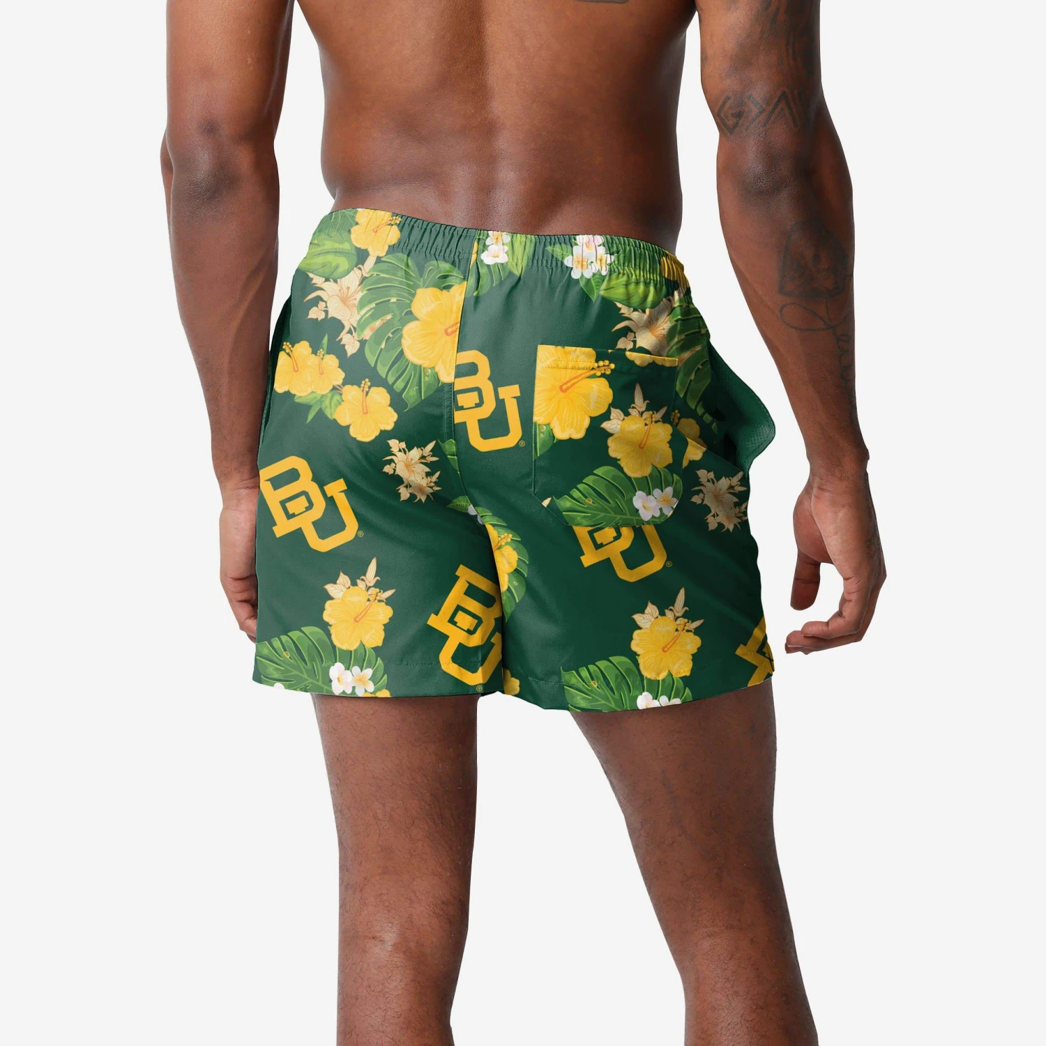 FOCO Baylor Bears Floral Swimming Trunks 2 FOCO Baylor Bears Floral Swimming Trunks - Image 2