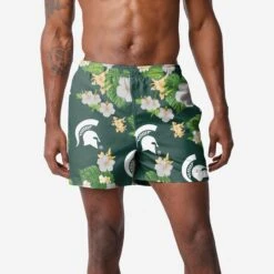 FOCO Michigan State Spartans Floral Swimming Trunks