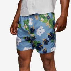FOCO North Carolina Tar Heels Floral Swimming Trunks