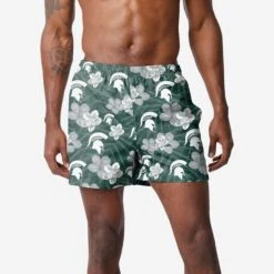 FOCO Michigan State Spartans Hibiscus Swimming Trunks