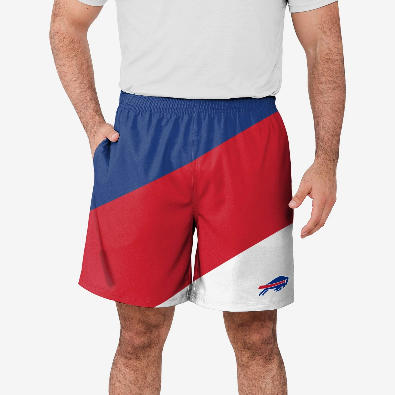 FOCO Buffalo Bills Colorblock Double Down Liner Training Shorts 1 FOCO Buffalo Bills Colorblock Double Down Liner Training Shorts