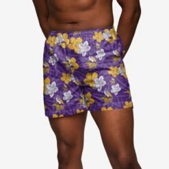 FOCO Minnesota Vikings Hibiscus Swimming Trunks