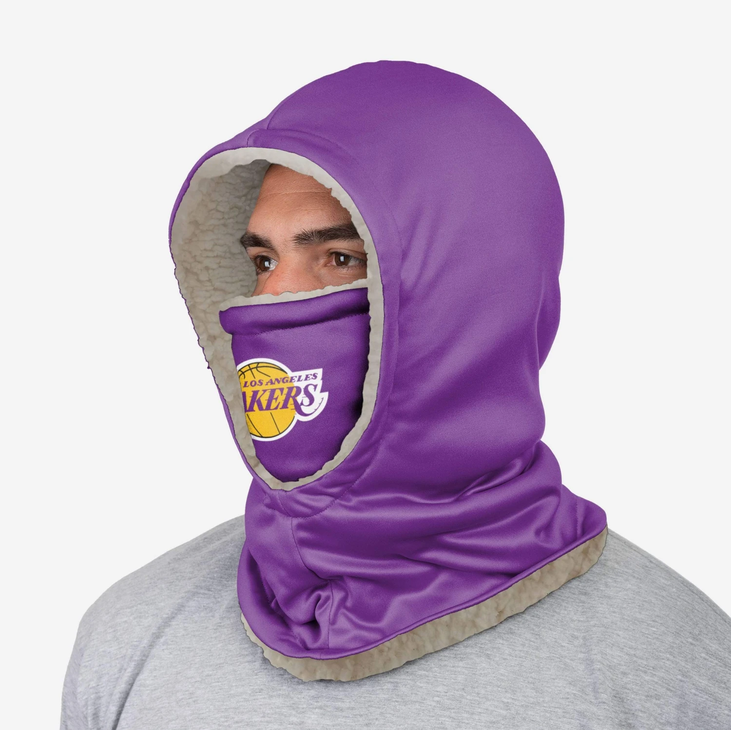 FOCO Los Angeles Lakers Team Color Hooded Gaiter 2 FOCO Los Angeles Lakers Team Color Hooded Gaiter - Image 2