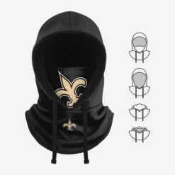 FOCO New Orleans Saints Black Drawstring Hooded Gaiter -Fashion General Store SVNFBLKDSHDNS g5