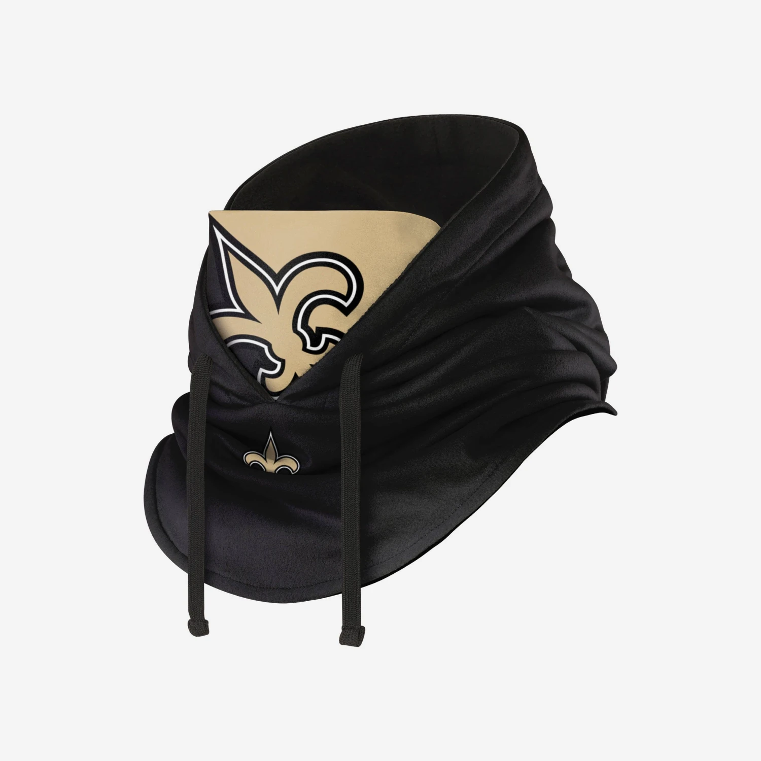 FOCO New Orleans Saints Drawstring Hooded Gaiter 2 FOCO New Orleans Saints Drawstring Hooded Gaiter - Image 2
