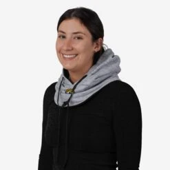 FOCO Jacksonville Jaguars Heather Gray Drawstring Hooded Gaiter Scarf -Fashion General Store SVNFDSHGHDFCJJ g4