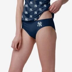FOCO New York Yankees Womens Mini Logo Bikini Bottom