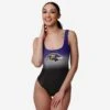 FOCO Baltimore Ravens Womens Gametime Gradient One Piece Bathing Suit