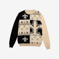 FOCO New Orleans Saints Busy Block Snowfall Sweater -Fashion General Store SWTNFBBSFNS g3