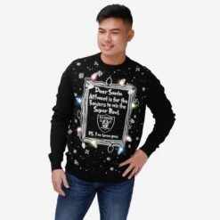 FOCO Las Vegas Raiders Dear Santa Light Up Sweater