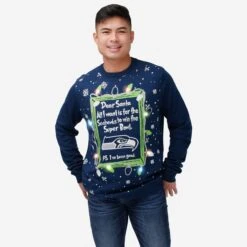 FOCO Seattle Seahawks Dear Santa Light Up Sweater