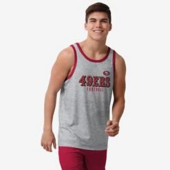 FOCO San Francisco 49ers Gray Wordmark Sleeveless Top