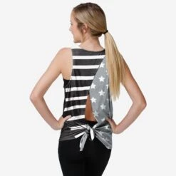 FOCO Las Vegas Raiders Womens Americana Tie-Breaker Sleeveless Top