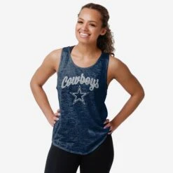 FOCO Dallas Cowboys Womens Burn Out Sleeveless Top