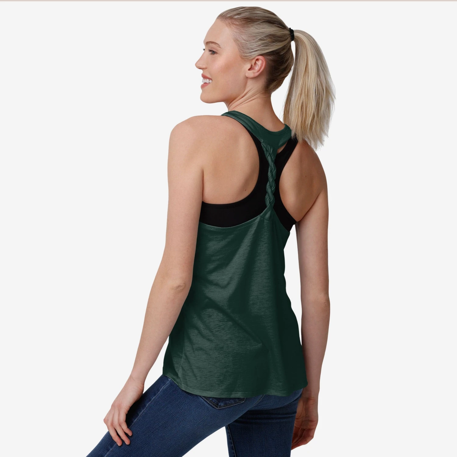 FOCO Green Bay Packers Womens Team Twist Sleeveless Top 2 FOCO Green Bay Packers Womens Team Twist Sleeveless Top - Image 2