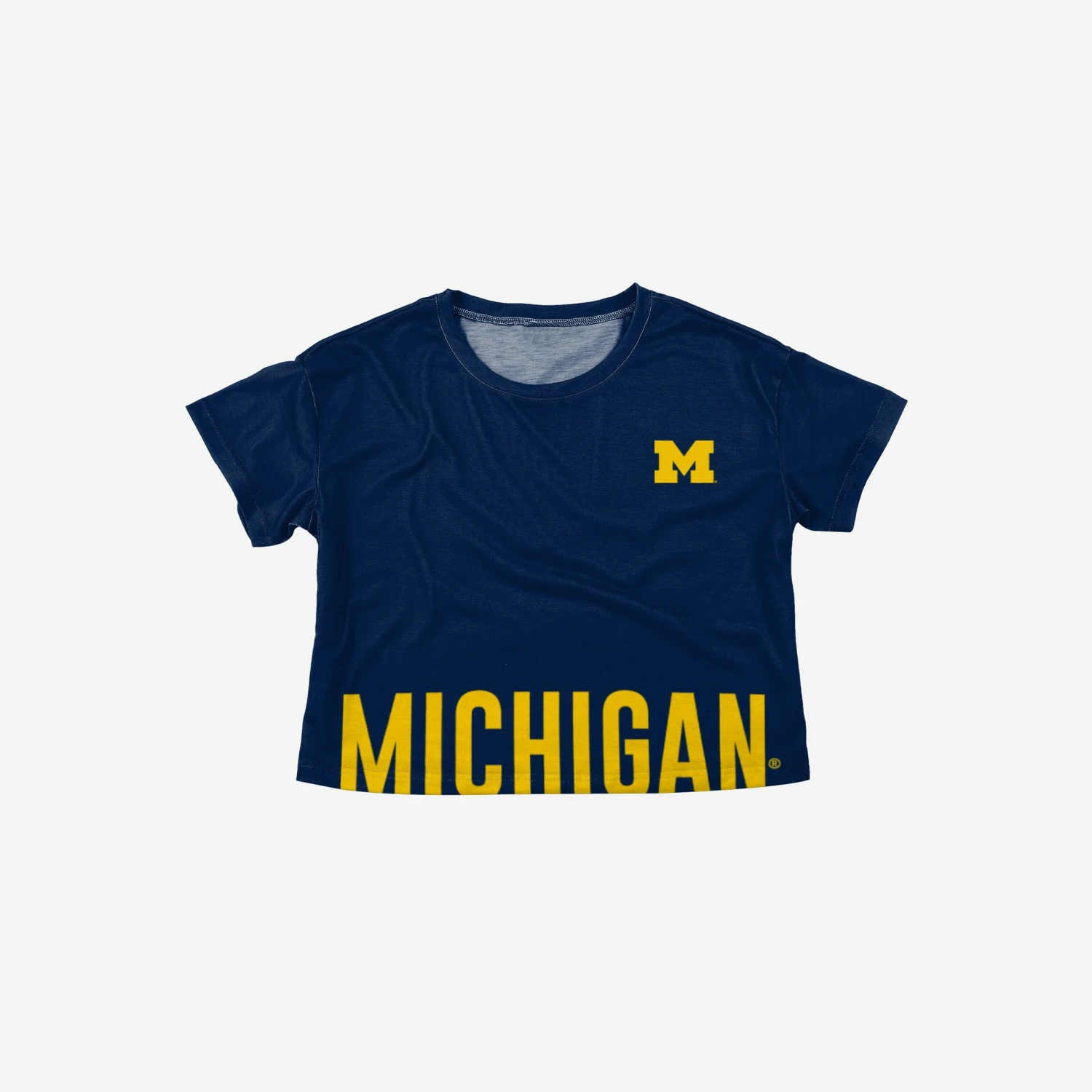 FOCO Michigan Wolverines Womens Bottom Line Crop Top 3 FOCO Michigan Wolverines Womens Bottom Line Crop Top - Image 3