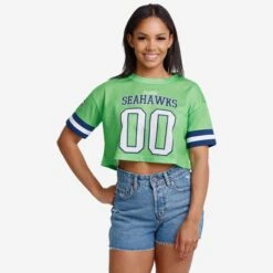 FOCO Seattle Seahawks Womens Gameday Mesh Crop Top