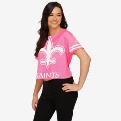 FOCO New Orleans Saints Womens Highlights Crop Top