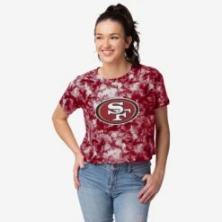FOCO San Francisco 49ers Womens Tie-Dye Big Logo Crop Top