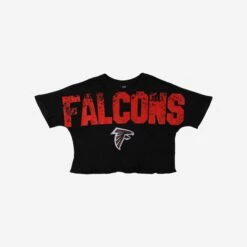FOCO Atlanta Falcons Womens Distressed Wordmark Crop Top -Fashion General Store TSCTNFWMDISAF g3
