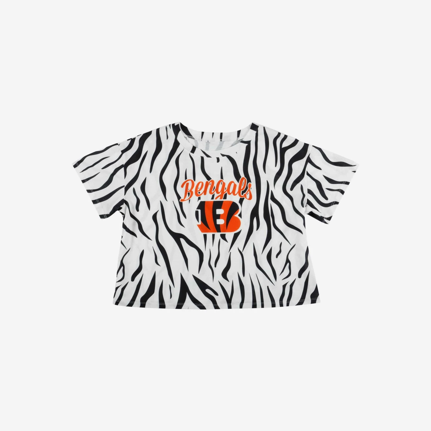 FOCO Cincinnati Bengals Womens White Stripe Crop Top 3 FOCO Cincinnati Bengals Womens White Stripe Crop Top - Image 3