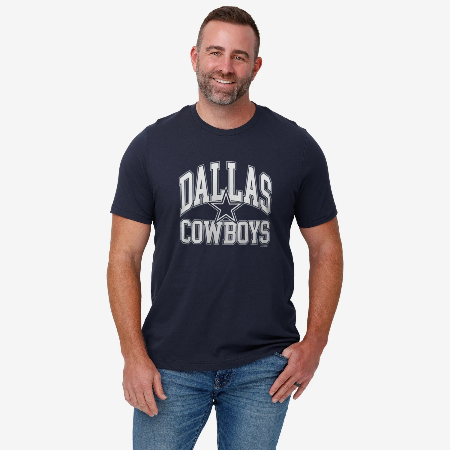 FOCO Dallas Cowboys Arched Wordmark T-Shirt 2 FOCO Dallas Cowboys Arched Wordmark T-Shirt - Image 2