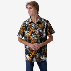 FOCO Tennessee Volunteers Black Floral Button Up Shirt