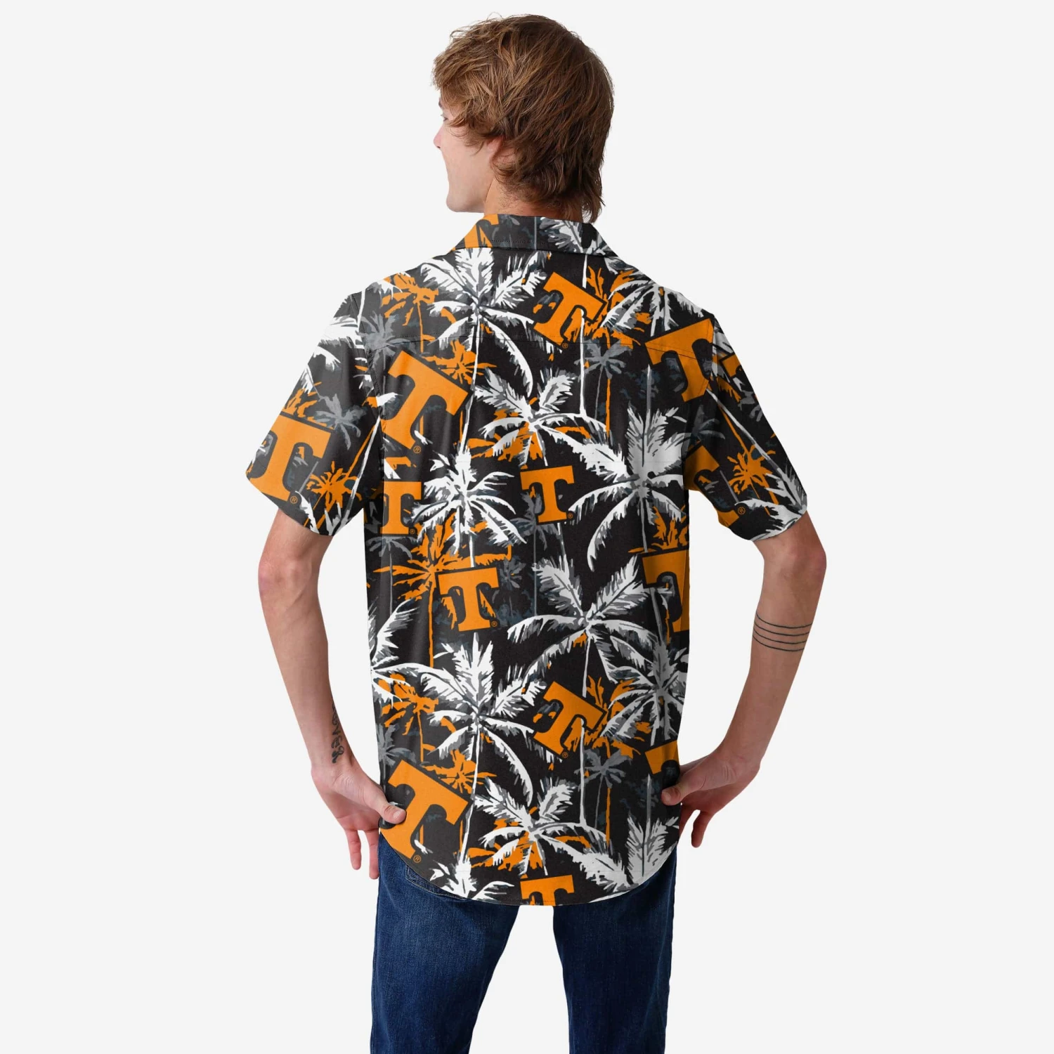 FOCO Tennessee Volunteers Black Floral Button Up Shirt 2 FOCO Tennessee Volunteers Black Floral Button Up Shirt - Image 2