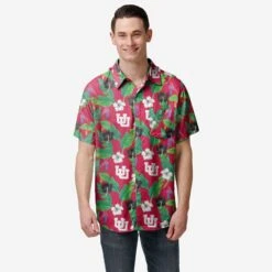 FOCO Utah Utes Floral Button Up Shirt