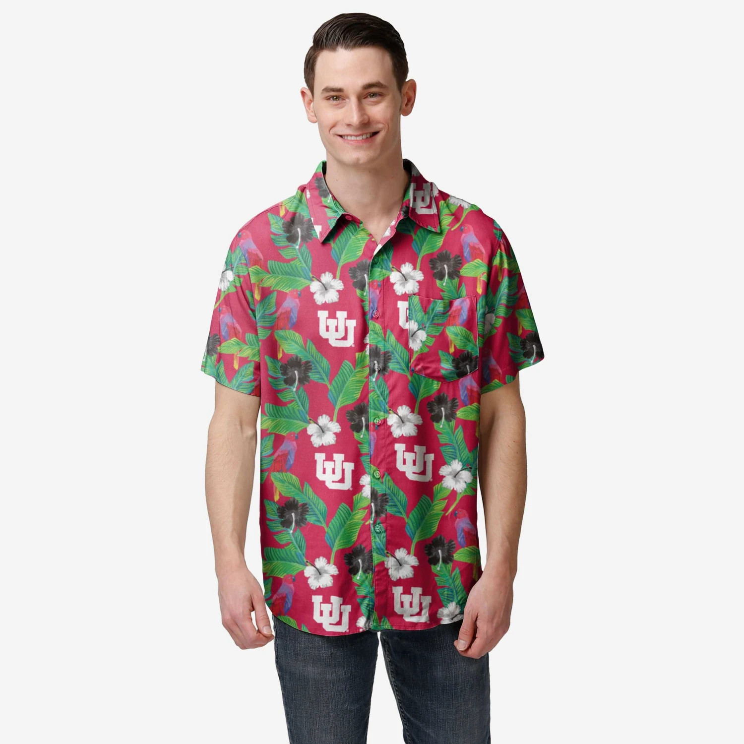 FOCO Utah Utes Floral Button Up Shirt 1 FOCO Utah Utes Floral Button Up Shirt