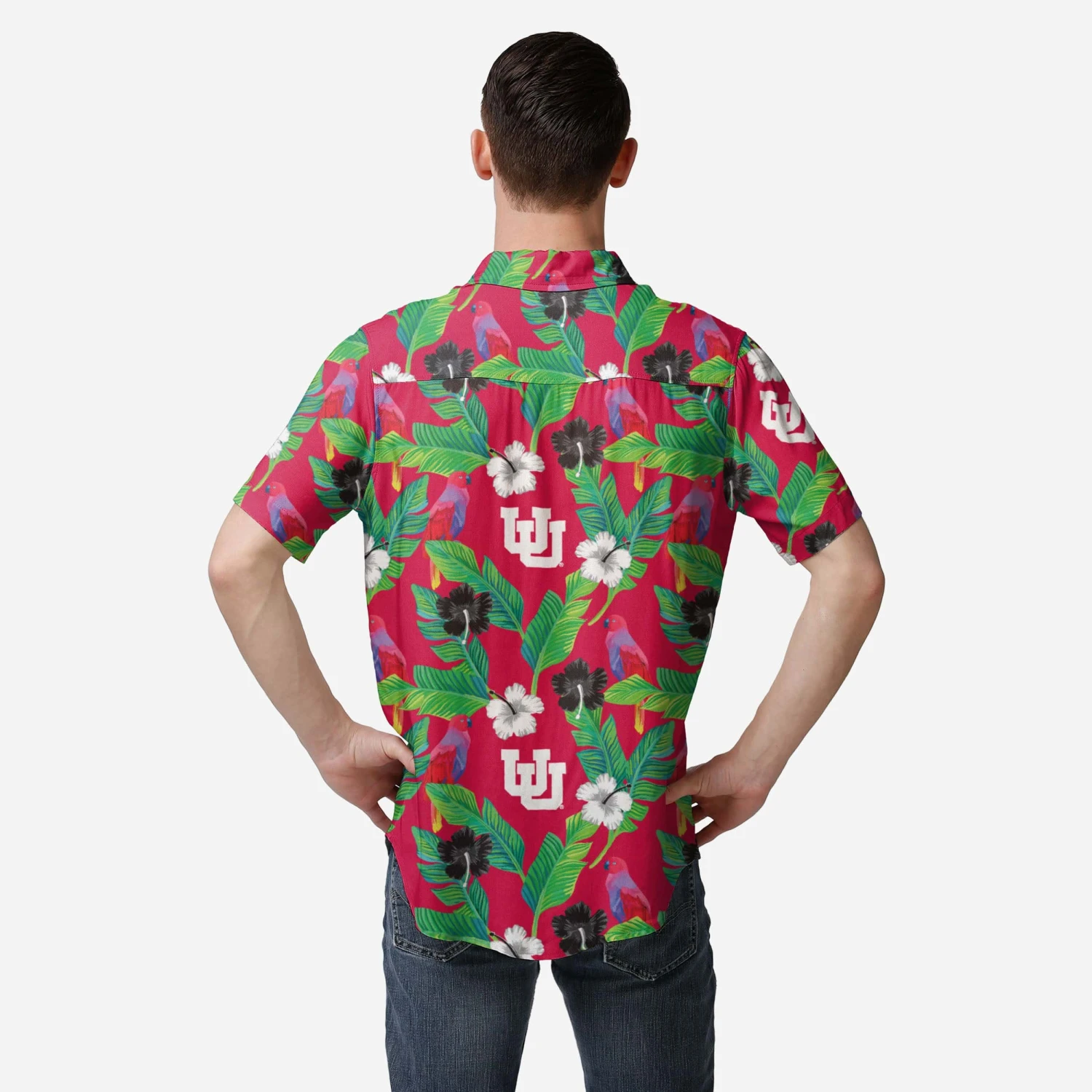 FOCO Utah Utes Floral Button Up Shirt 2 FOCO Utah Utes Floral Button Up Shirt - Image 2