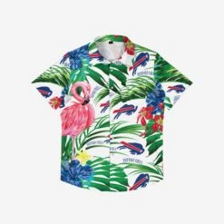FOCO Buffalo Bills Flamingo Button Up Shirt -Fashion General Store TSNF23FLRBTUFMBB g3