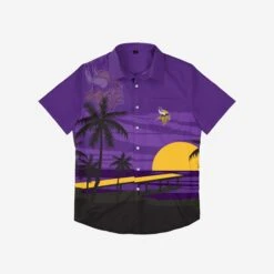 FOCO Minnesota Vikings Tropical Sunset Button Up Shirt 5 FOCO Minnesota Vikings Tropical Sunset Button Up Shirt -Fashion General Store TSNFTRSNSBTUMV g3