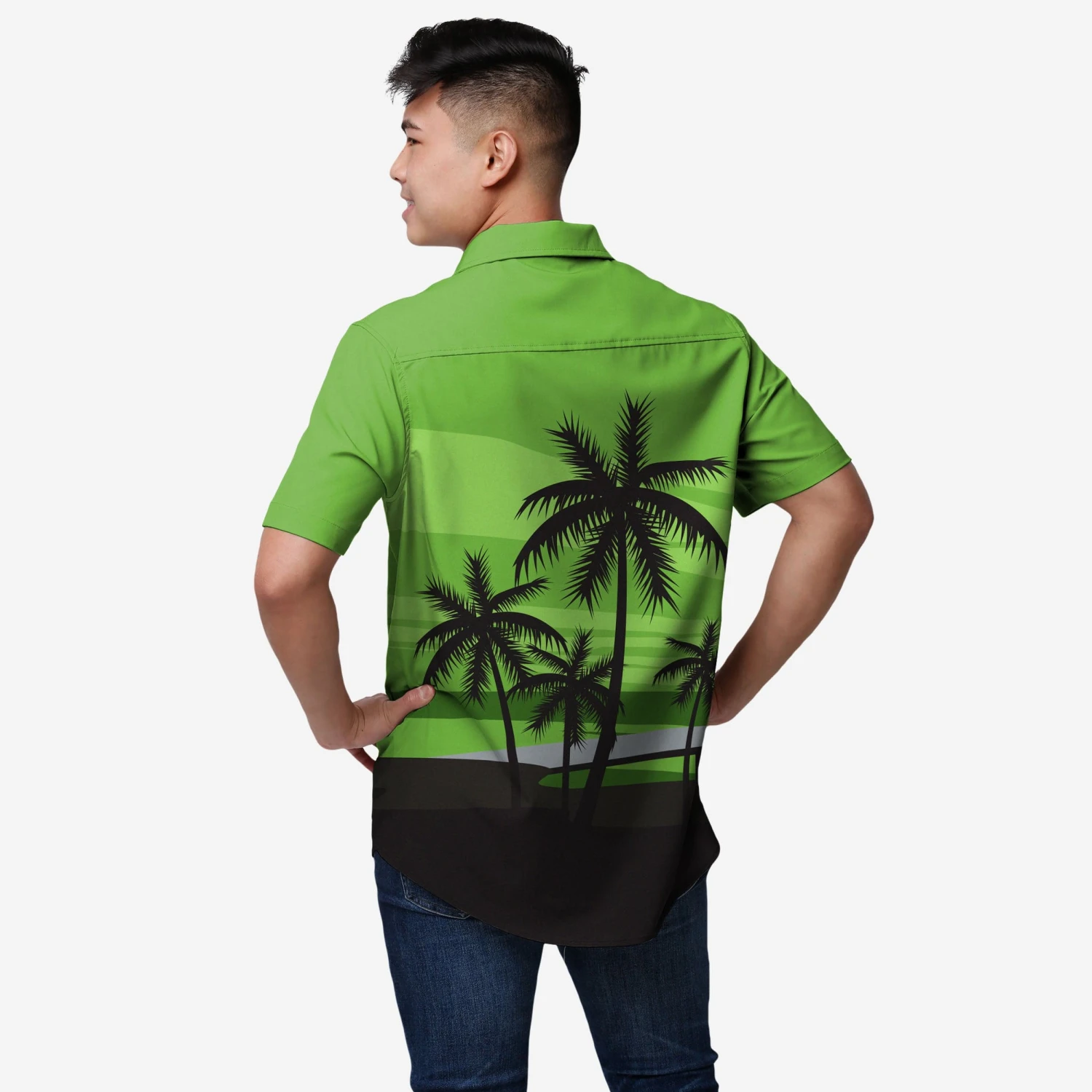 FOCO Seattle Seahawks Tropical Sunset Button Up Shirt 2 FOCO Seattle Seahawks Tropical Sunset Button Up Shirt - Image 2