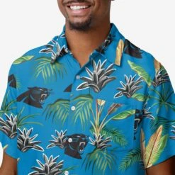 FOCO Carolina Panthers Victory Vacay Button Up Shirt 6 FOCO Carolina Panthers Victory Vacay Button Up Shirt -Fashion General Store TSNFVIVBTUCP g3