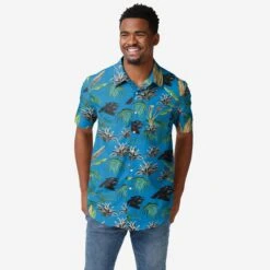 FOCO Carolina Panthers Victory Vacay Button Up Shirt
