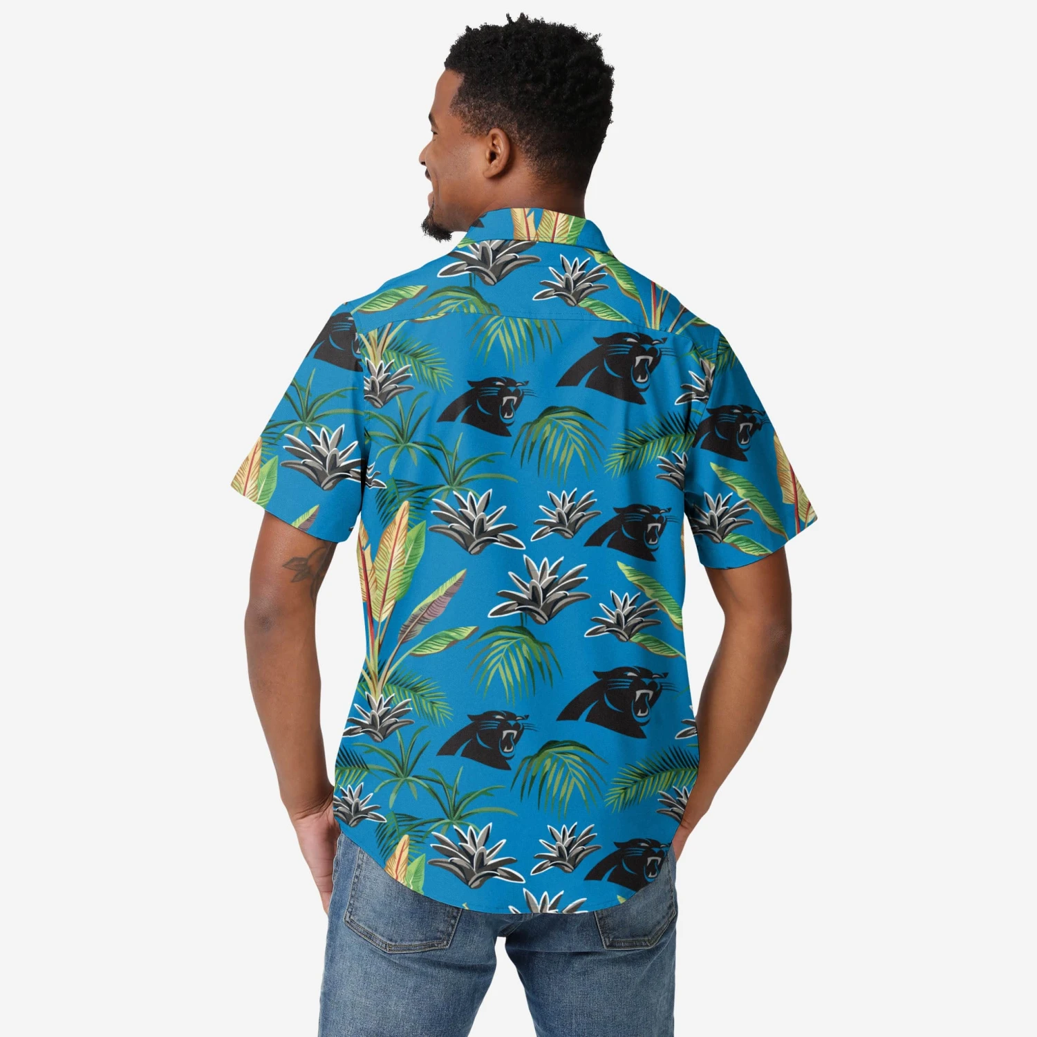 FOCO Carolina Panthers Victory Vacay Button Up Shirt 2 FOCO Carolina Panthers Victory Vacay Button Up Shirt - Image 2