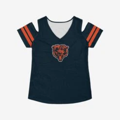 FOCO Chicago Bears Womens Cold Shoulder T-Shirt -Fashion General Store TSWMNFHOLEYCB g4