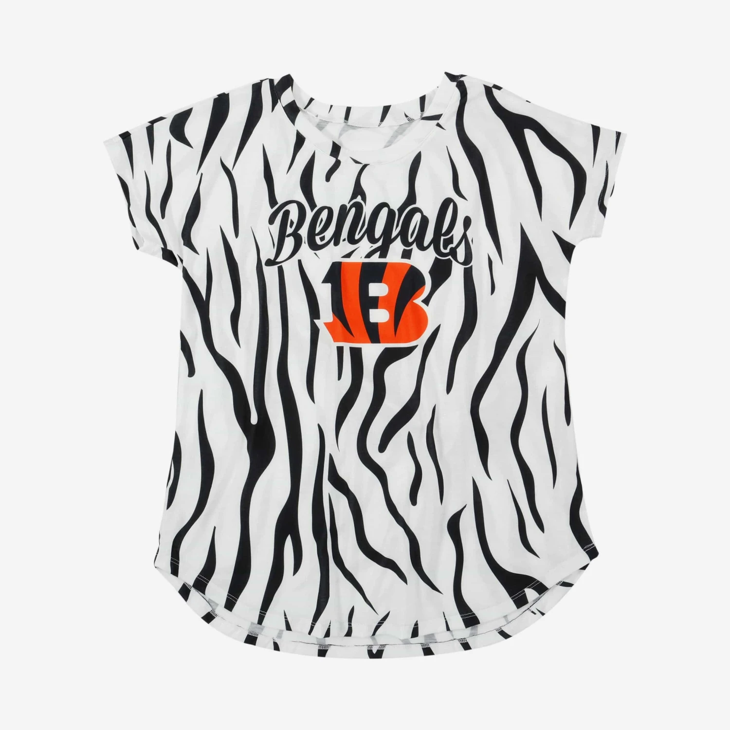 FOCO Cincinnati Bengals Womens White Stripe Wordmark Tunic 3 FOCO Cincinnati Bengals Womens White Stripe Wordmark Tunic - Image 3